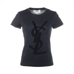 YVES SAINT LAURENT イヴ・サンローラン 半袖Ｔシャツ ロゴ コットン Size:XS【中古】