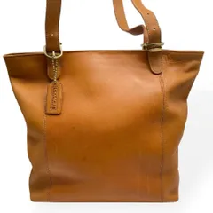良品　COACH オールドコーチ　トートバッグ　肩掛け　レザー　キャメル　A4