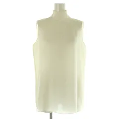 セオリー Theory SILK COMBO SL ROLL NECK TOP ブラウス ノースリーブ プルオーバー ニット切替 シアー S オフホワイト /MY ■OS