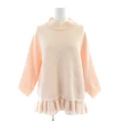 グレースコンチネンタル GRACE CONTINENTAL ニット セーター ウール 36 ピンク モックネック 七分袖 フリル裾 /AB ■OS