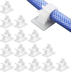 I'm so happy ケーブルクリップ ケーブルホルダー 配線止め コードクリップ フック 粘着 固定 4段階調整 (ホワイト/30個)