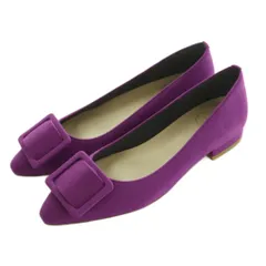 ルタロン Le Talon パンプス ローヒール スエード バックル S 22.5cm 紫 パープル /MI