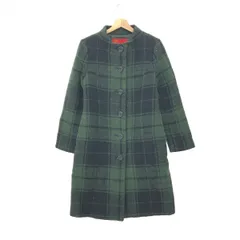 YORKLAND ヨークランド スタンドカラーコート サイズ:9AR チェック柄/ロング    グリーン レディース / 240001183797