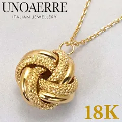 【新品】UNOAERRE ウノアエレ ペンダント チェーンセットモデル ネックレス ラブノット 恋結び LOVE KNOT 18金 K18YG イエローゴールド イタリア製 25601【ジュエリーボックスプレゼント】