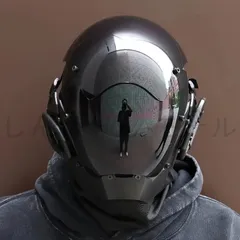 ハロウィン ハロウィーン 仮装 パーティー サイバーパンク クール SF 未来的 マスク 黒ヘルメット アクセサリー コスプレ 写真用 小道具 ク