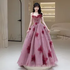 ロングドレス レディース 花 パーティードレス ピアノ発表会 結婚式 フォーマル 卒業式 お呼ばれ ブライズメイド ドレス ドレス 演奏会 二
