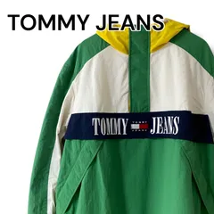 TOMMY JEANS トミージーンズ 緑×黄色 メンズ アウター ジャケット ナイロンジャケット ユニセックス おしゃれ 長袖 Lサイズ相当 0000921OC