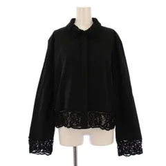 ザラ ZARA シャツ ブラウス 長袖 かぎ編み襟袖 レース XL 黒 4786/042/800 /BM