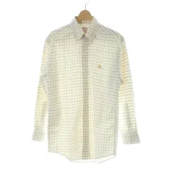 ブルックスブラザーズ BROOKS BROTHERS シャツ S 白 ホワイト 黄 イエロー チェック柄 ボタンダウンカラー 長袖 /AP
