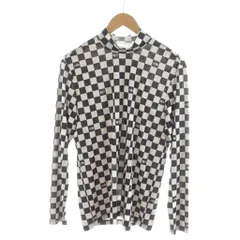 ザノースフェイス THE NORTH FACE カットソー Tシャツ 長袖 チェック柄 ハイネック L 白 ホワイト 黒 ブラック /RR