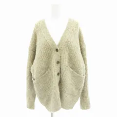 ジャバ JaVa ブークレーVネックカーディガン ニット 起毛 長袖 M アイボリー JV1020103 /IY