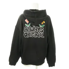 アディダスオリジナルス adidas originals プルパーカー スウェット 長袖 トレフォイル ロゴ刺繍 バックプリント 裏毛 L 黒 ブラック /AO7