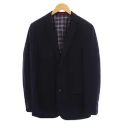 ブラックレーベルクレストブリッジ BLACK LABEL CRESTBRIDGE テーラードジャケット 背抜き シングル 2B 裏地チェック柄 L ネイビー 51D10-202-29 /BM