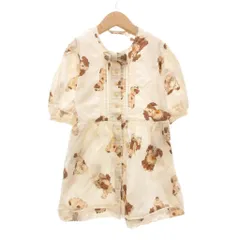 ベビーピンクハウス BABY PINK HOUSE ワンピース S コットン 総柄 プリント ベージュ /AE