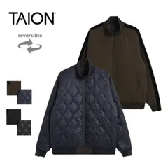 タイオン ジャパンスペシャル トラック ダウンジャケット TAION-JK13JS メンズ 黒/ブラック/ダークチョコ M/L/XL 保温 アウター 収納袋付 リバーシブル スポーティ トラックジャケット