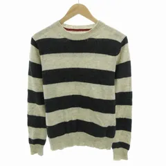 ビームスハート BEAMS HEART ニット セーター ボーダー ウール M 黒 ブラック ベージュ /HO□ 0404