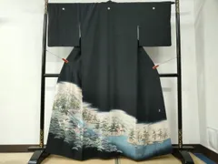 平和屋着物●十日町友禅作家　阿部佳雪 　黒留袖　流水草花風景文　正絹　逸品　DABB0524ud 2026年最新】阿部佳雪の人気アイテム - メルカリ