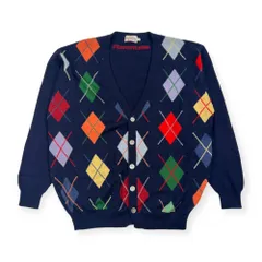 MIKI HOUSE GOLF ミキハウス アーガイル ニット カーディガン L/ネイビー メンズ ビンテージ ゴルフ