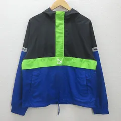 g■プーマ/PUMA ウーブン サバンナ ジャケット ハーフジップ 579026【M】黒青/men's/43【中古】