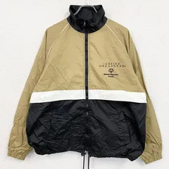 古着 used　90s～　PORT and COMPANY　フルジップナイロンジャケット　ヴィンテージ　ブラック　ベージュ　Lサイズ