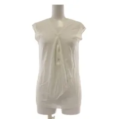 セオリーリュクス theory luxe カットソー 40 白 ホワイト Vネック 半袖 ノースリーブ ボタンフロント /AU