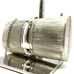 【Excellent Condition】 RODO Shoulder Bag Clutch Bag Party Bag Silver Silver Clasp Closure Unisex Men's Women's