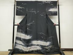 ひげ紬 訪問着 身丈 裄 紬 抽象模様 モード 着物 052b - メルカリ