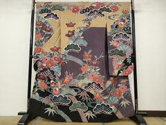 京友禅 グレー地 鳳凰 振袖 - メルカリ