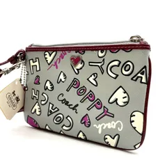 【良品】 COACH poppy compact wallet gray Y2K design unisex