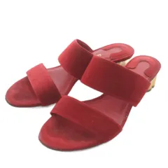 サルヴァトーレフェラガモ Salvatore Ferragamo サンダル スエード オープントゥ ローヒール 5.5 22.5cm 赤 レッド /XZ ■GY18