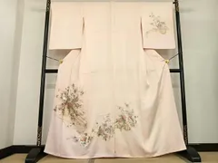 平和屋着物●訪問着　片輪車花文　金銀彩　正絹　逸品　AABF5496fy