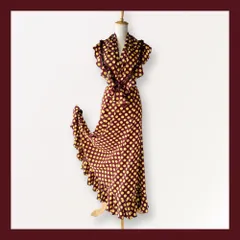 チョコバナナフリルピキージョ& Aラインファルダセット(cr-218)／フラメンコ・ダンス・舞台衣装小物・シージョ・スカート