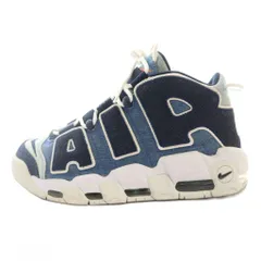 ナイキ NIKE エア モア アップテンポ AIR MORE UPTEMPO 96 QS DENIM ハイカットスニーカー US7.5 25.5cm 紺 ネイビー 白 ホワイト 6125-100 /SS ■OS ■AD