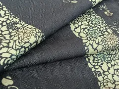 平和屋着物▽上質な小紋　単衣　型染め　花間道　正絹　逸品　AABF6433jh