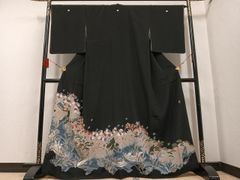 ☆太巻高級掛軸【菖蒲 あやめ】日本画家 田中基美◇紙本肉筆 共箱付