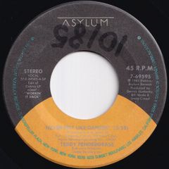 Teddy Pendergrass Never Felt Like Dancin' / Love Emergency Asylum US 7-69595 213780 SOUL ソウル レコード 7インチ 45