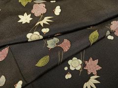 AJE 夏物 撫松庵 セオα 千鳥と花 化繊 小紋 薄物 絽 紗 着物