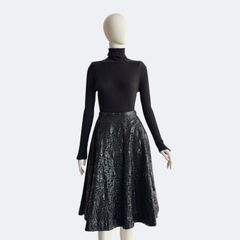 N°21 ヌメロヴェントゥーノ レースフレアスカート ブラック