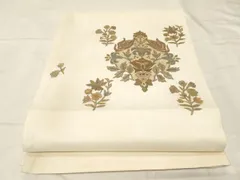 5k2795 袋帯　絹　中国三大刺繍　蘇州　汕頭　相良　刺繍　正倉院文様　華文 5k2795 袋帯 絹 中国三大刺繍 蘇州 汕頭 相良 刺繍 正倉院文様 華文