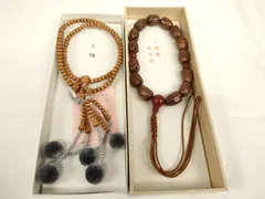 平和屋本店▼数珠　念珠2点セット　立ち梅　めのう　箱付き　法衣　寺院　仏具　仏教　僧侶　神職　装束　AABE2411ja