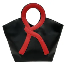 Roberta di camerino(ロベルタ ディ カメリーノ) トートバッグ - 黒×レッド レザー