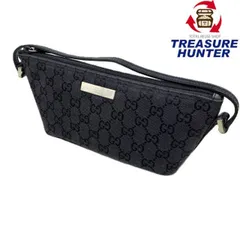 GUCCI(グッチ)　GGキャンバス　アクセサリーポーチ　039・1103  キャンバス×レザー　ブラック 【102061393003】