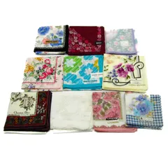 ディオール/ニナリッチ/ハナエモリ他 ハンカチ レース 花柄等 10点セット 未使用 まとめて 大量 ブランド レディース
