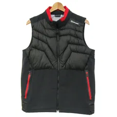 テーラーメイド ベスト ジャケット ゴルフウエア ストレッチ 中綿 アウター 黒赤 レディース Oサイズ ブラック×レッド TaylorMade 【中古】