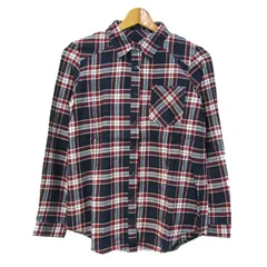 イング 長袖シャツ 未使用 コットン100% チェック柄 トップス レディース Mサイズ ネイビー×レッド INGNI