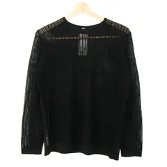 ユニクロ ニット セーター 長袖 未使用 大きいサイズ ウール混 レース トップス 黒 レディース XLサイズ ブラック UNIQLO