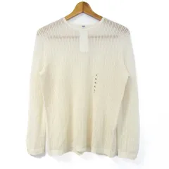 ユニクロ ニット セーター 長袖 未使用 大きいサイズ ウール混 レース トップス 白 レディース XLサイズ オフホワイト UNIQLO