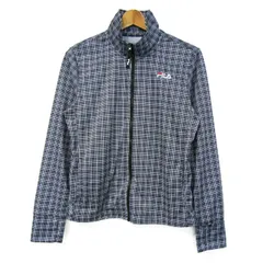 フィラ ブルゾン ナイロンジャケット スポーツウエア アウター レディース Lサイズ ネイビー×ホワイト FILA 【中古】