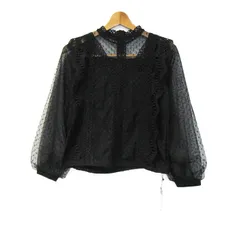 チップクリップ ブラウス シャツ 長袖 未使用 チュール シアー トップス 黒 レディース Mサイズ ブラック CHIP CLIP