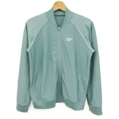 リーボック ブルゾン ジャケット ストレッチ スポーツウエア アウター レディース Lサイズ ミントグリーン Reebok 【中古】